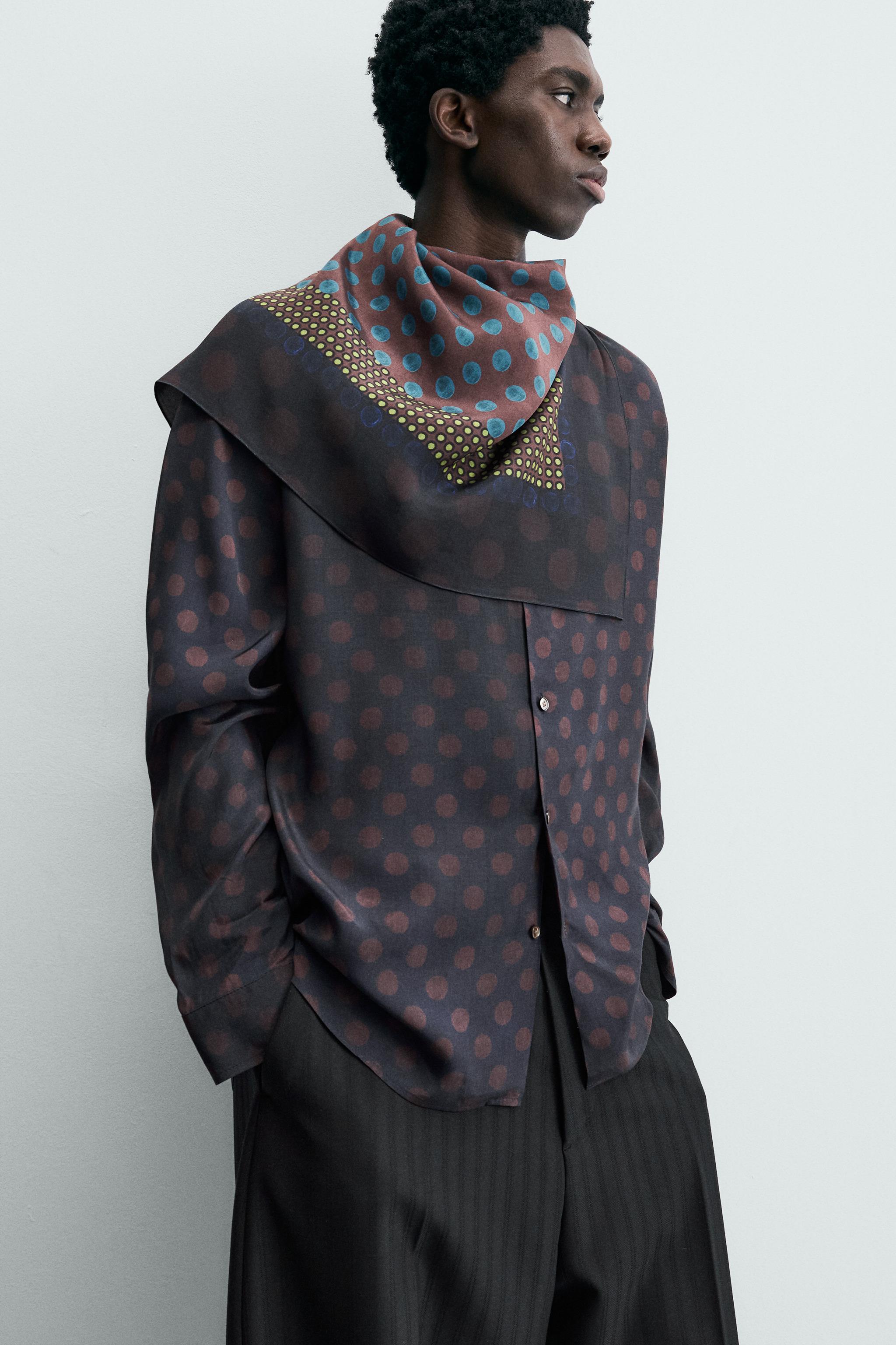 CHEMISE FLUIDE À POIS AVEC FOULARD ÉDITION LIMITÉE